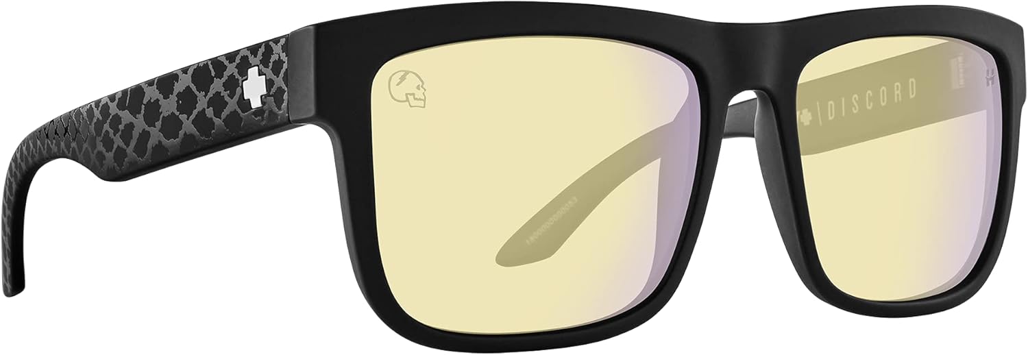SPY Optic Gaming Discord, Rectangle Blue Light Blocker/Gaming Glasses, Color and Contrast Enhancing Lenses