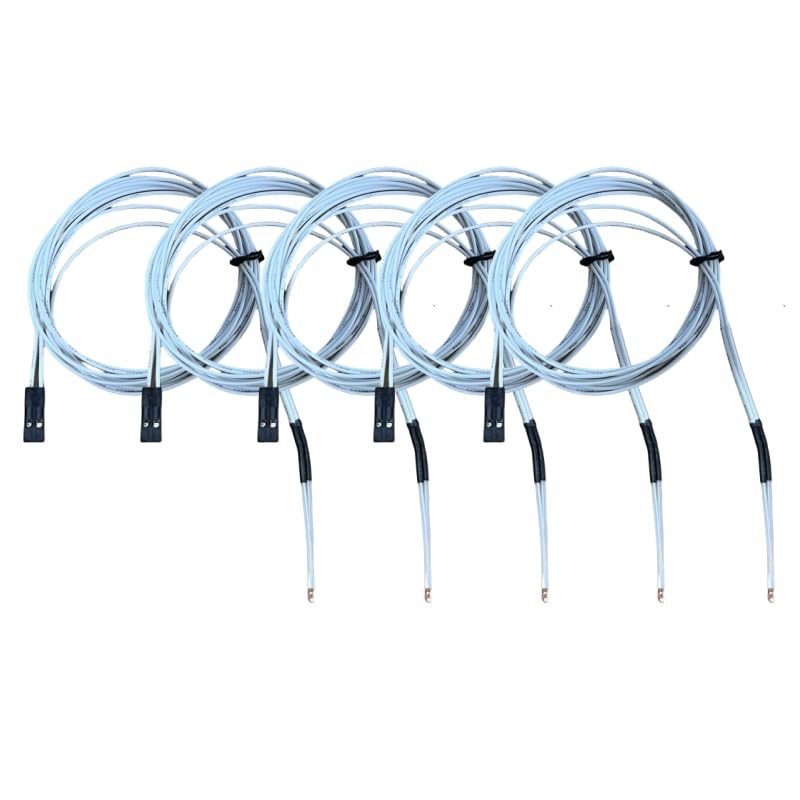 5Pcs 3D Printer Temperature Sensor with Dupont Connector NTC Thermistors 100K 3950 Single Ended Glass Sealing Temperature Measurement
