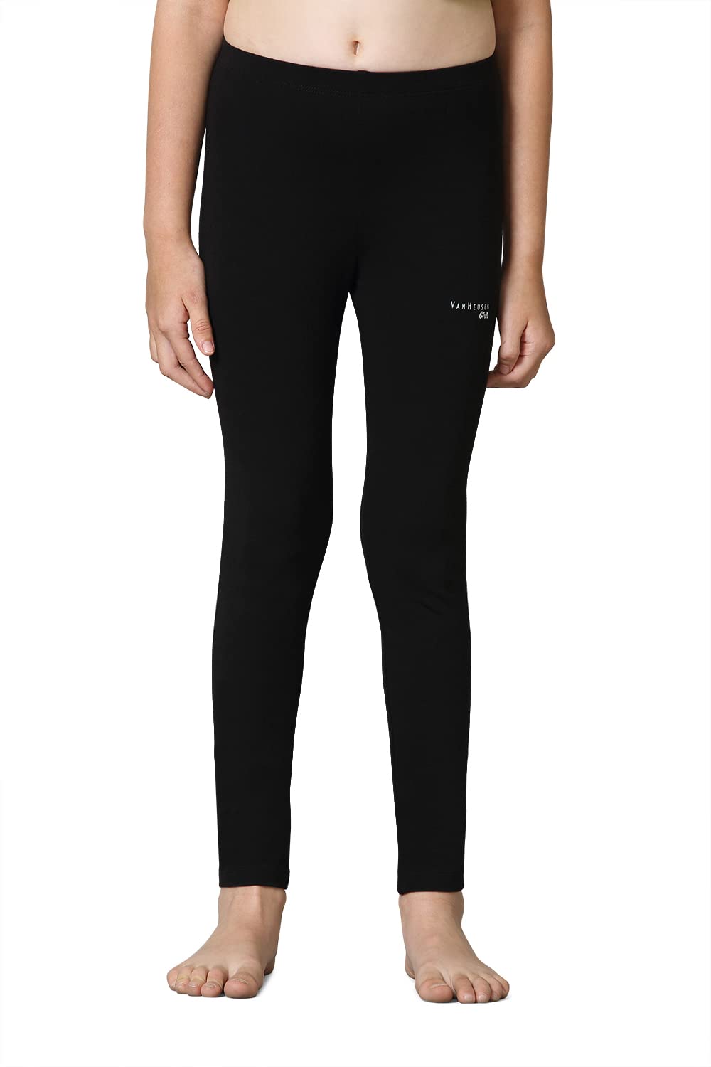 Van Heusen Girls Leggings - Power Plus Cotton Spandex - Power Plus, Super Soft, Stretchable_56301_Black_7-8 Years - Image 2 thumbnail