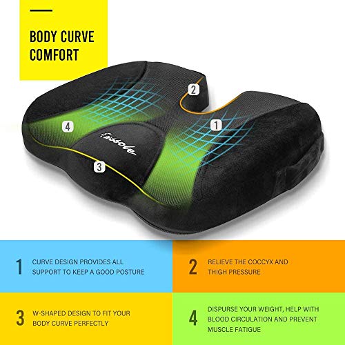 Tusscle Cuscino Coccige, Cuscino da Seduta in Gel per Sedili Auto, Ufficio, Sedia Rotelle, Rendi la Tua Seduta più Comoda nella Tua Vita Quotidiana - immagine 6