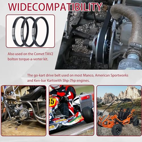 Image of 3PCS 30 Series Go Kart Drive Belt Replaces Manco 5959 / Comet 203589 Durable Trorque Converter Belt