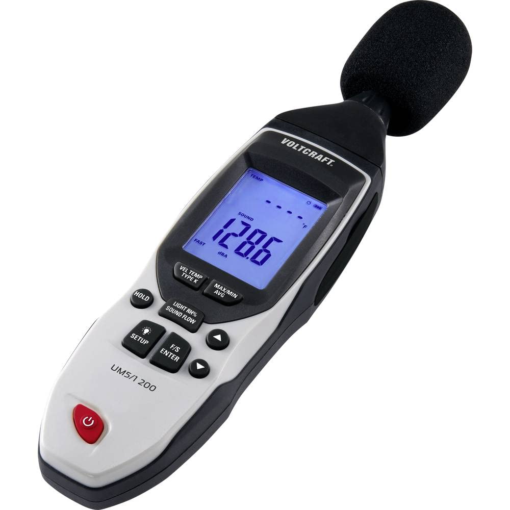 VOLTCRAFT UM5/1 200 - Adattatore di temperatura -200-1372 °C, tipo K, misuratore ambientale multifunzione 5 in 1