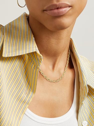 U7 Twisted Rope Chain, Figaro Chain, Men Stainless Steel Necklace and Bracelet Set, 3mm 5mm 6mm 9mm Black Gold Silver Chains Necklaces for Men Women 16"-30"3