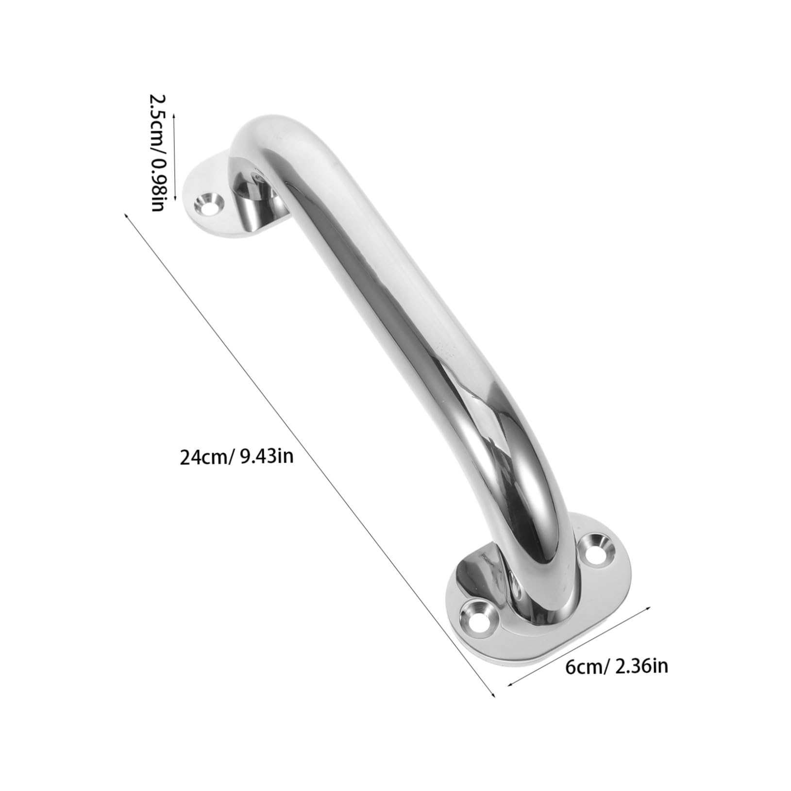 TOYANDONA Main Courante de Bateau Polie en Acier Inoxydable Argenté Résistant à l'usure, Installation Facile, pour Environnements Marins et Salles de Bain