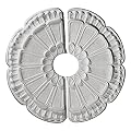 Ekena Millwork CM18FW2 18 1/2-Inch OD x 3 5/8-Inch ID x 7/8-Inch Flower Ceiling Medallion, Two Piece