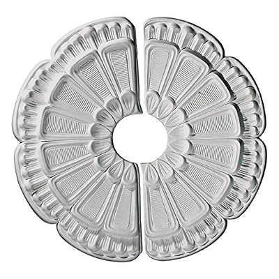 Ekena Millwork CM18FW2 18 1/2-Inch OD x 3 5/8-Inch ID x 7/8-Inch Flower Ceiling Medallion, Two Piece