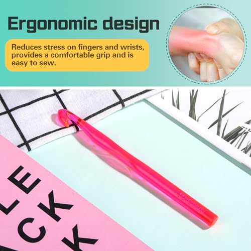 Image of QMNNMA 10 mm Crochet Hook, Large Crochet Hooks for Chunky Yarn | Ergonomic Crochet Hooks for Arthritic Hands, Ergonomic Knitting Needles Crochet Needle for Beginners and Crocheting Yarn