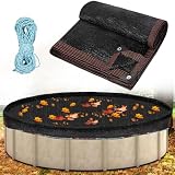 24ft Leaf Net Cover for Above Ground Pool - Winter Cover Mesh Cover，24ft Mesh Swimming Pool Cover，Pool Safety Net with 100FT String Fit 24FT Above Ground Pool, Cover Size: 26.2 Ft X 26.2 Ft （Square）