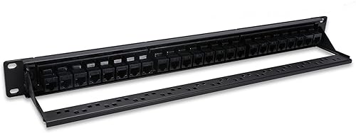 Miniatura 10 de QSFPTEK Panel de conexión de 24 puertos, alimentación UTP Cat6, Panel de conexión de red IDC dual de 19 pulgadas, panel de conexión Ethernet