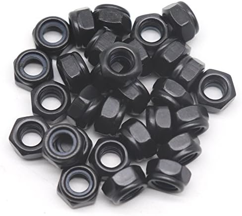 binifiMux 30Pcs M6-1.0mm Black Zinc Plated Nylon Lock Nuts Inserted Hex Self Clinching Nuts