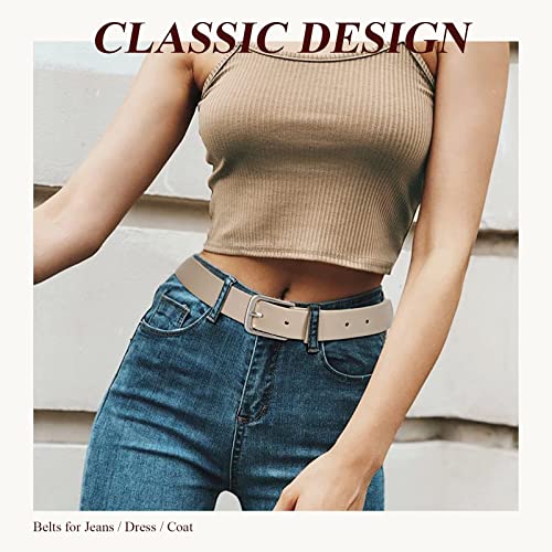 Image of WHIPPY Women Casual Leather Belt for Jeans Pants, Fashion Ladies Waist Dress Belt