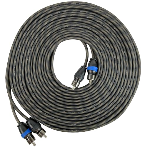 Sky High Car Audio Twisted 2 Channel RCA Cable OFC, Audio Interconnect for Amplifiers & Car Audio Systems (Multiple Lengths) (18 Feet)