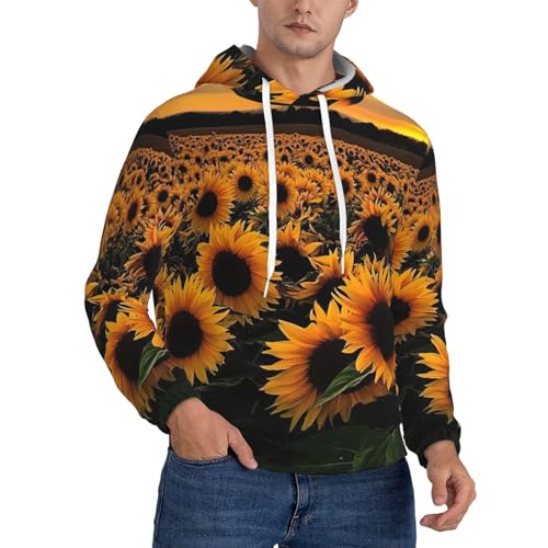 Sweat à capuche homme tournesols idéal pour voyages et détente casanière