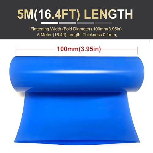 Miniatura 8 de Flat Width 5.9in(150mm) PVC Heat Shrink Wrap Tube for 18650 21700 Lithium Battery DIY Battery Packs Blue Length 9.9ft (3m)