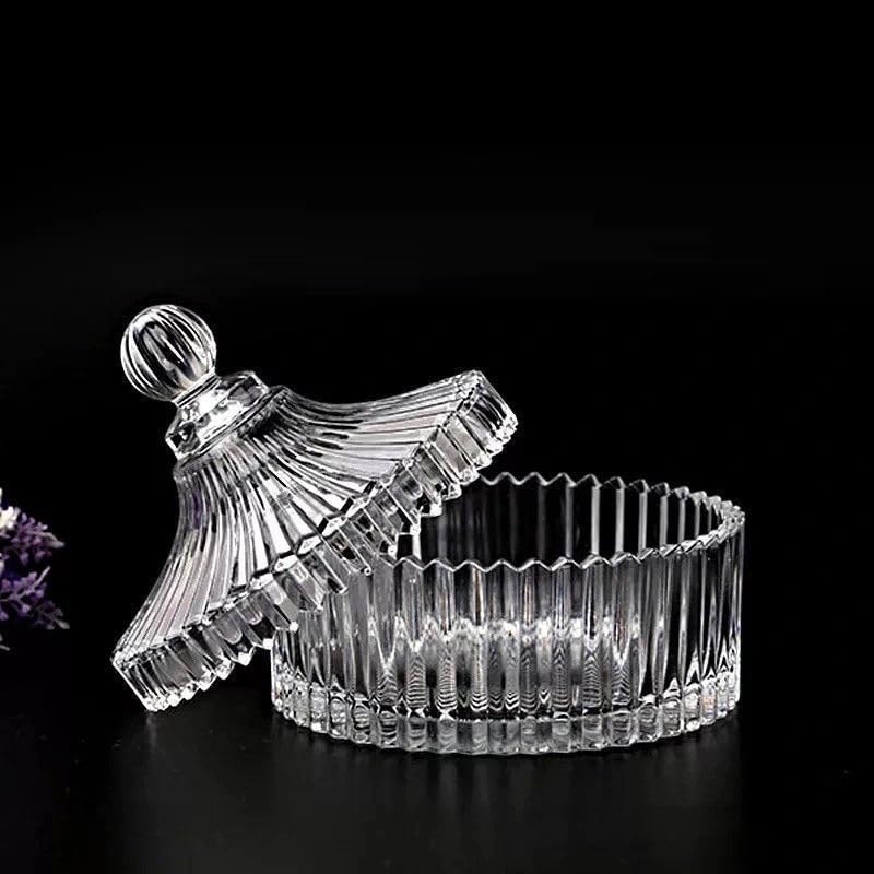 Huiyiwert Pot à sucre en verre transparent avec couvercle - Étanche à la poussière - Pour buffet de bonbons - 15,5 x 14,5 cm
