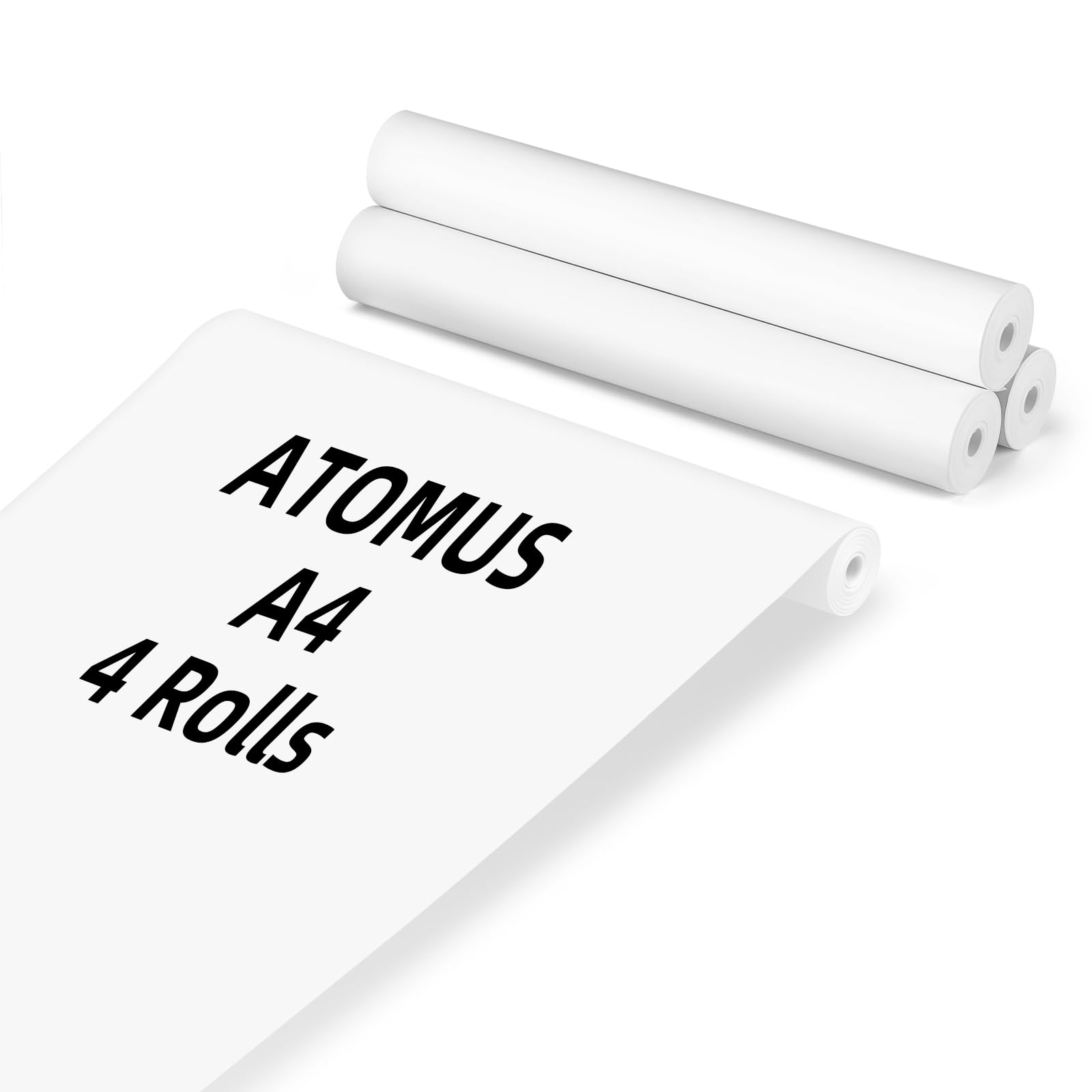 Thermal Printer Paper Roll, ATOMUS 4 Rolls 8.27''x1.18'' A4 Paper Size Multipurpose Thermal Paper for Thermal Printer 1 Roll-30 Sheets