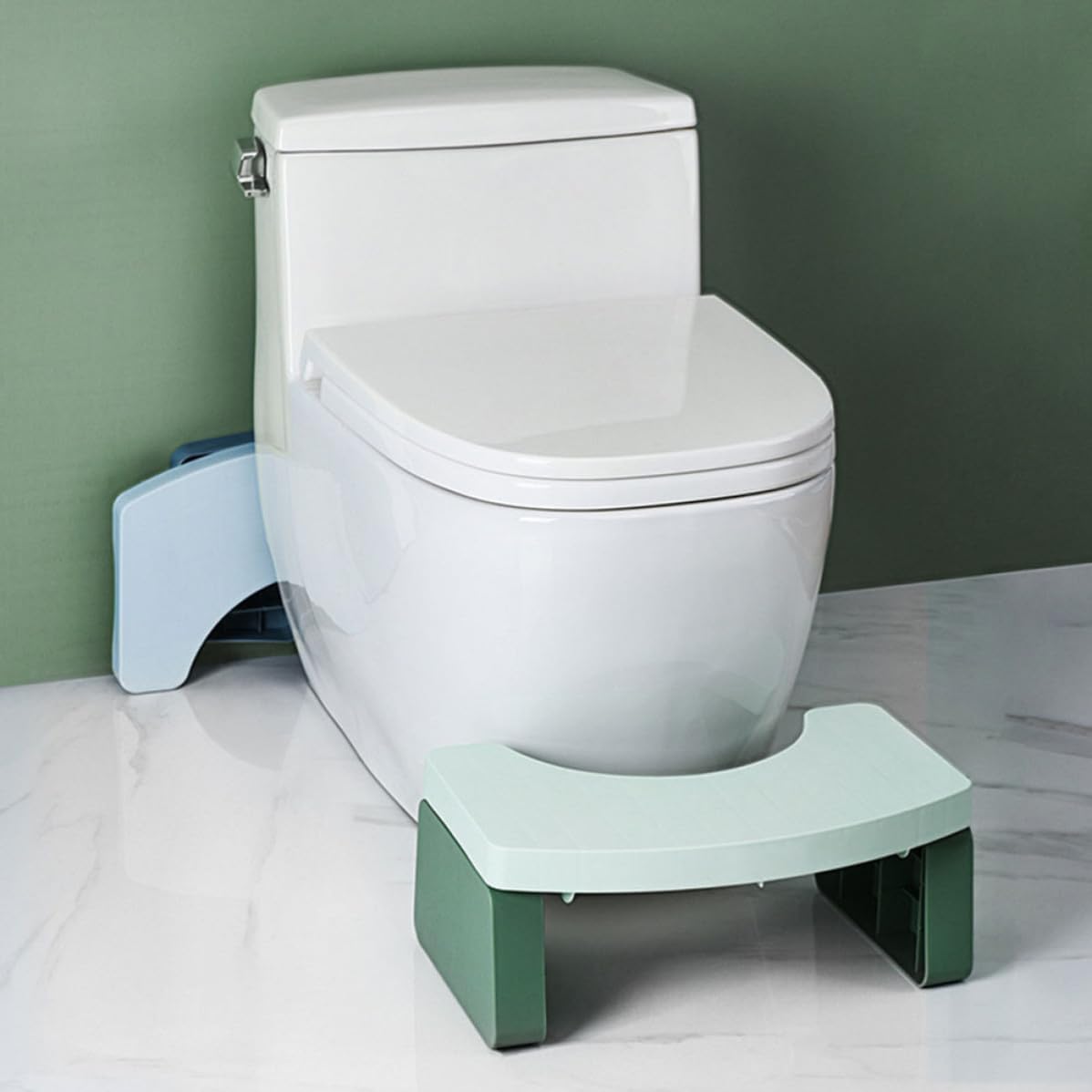 Toilet Stool Footstool for Bathroom, Non Slip Pp Green