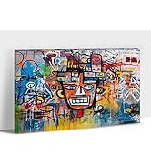 Graffiti Wall Art, Banksy Graffiti Picture Canvas Wall Art, Modern Abstract Graffiti Teen Men Bed...