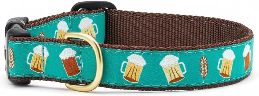 Up Country Beer Pattern (Beer Pattern Dog Collar, Large (15 to 21 inches) 1 Inch Wide Width)