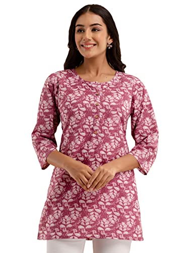 Image of feranoid Women Cotton Printed Straight Short Kurti