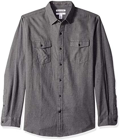 Amazon Essentials Men’s Regular-Fit Long-Sleeve Two-Pocket Flannel Shirt