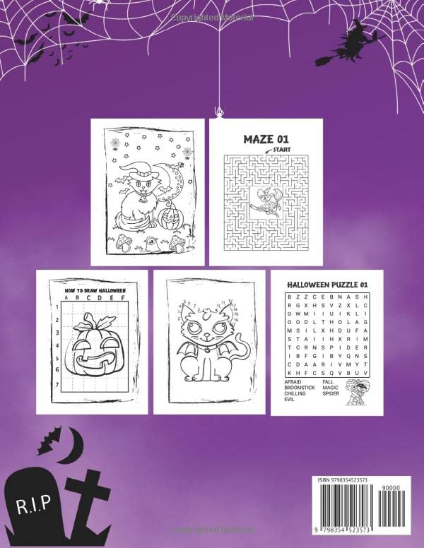 Halloween Coloring and Activity Book for Kids: Best for Kids Ages 4-8 - 103 Premium Pages Full of Spooky Learning Fun ~ Perfect Halloween Gift image 3