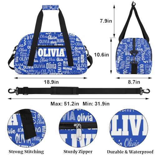 Mularoka A-000A-003-0377-1-23CB-0001 Personalized Sports Duffel Bags, Custom Kids Football Duffle Bag For Boys With Your Name, Lightweight Overnight Weekender Bag For School Gymnastics Travel thumb #1