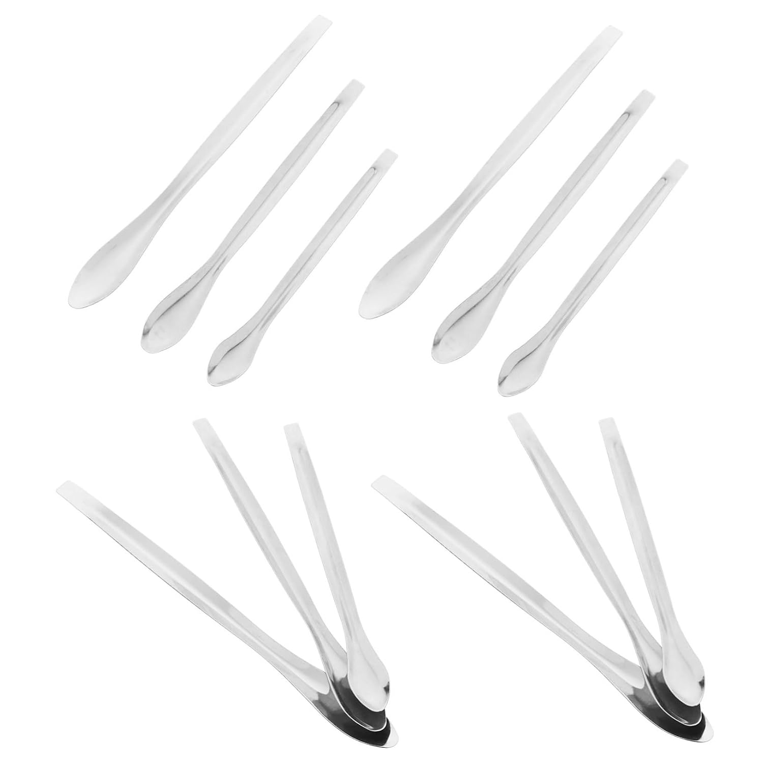 12pcs Stainless Steel Laboratory Sampling Spoon Scoop Small Scoop Lab Mixing Tool Silverware Spoons for Lab