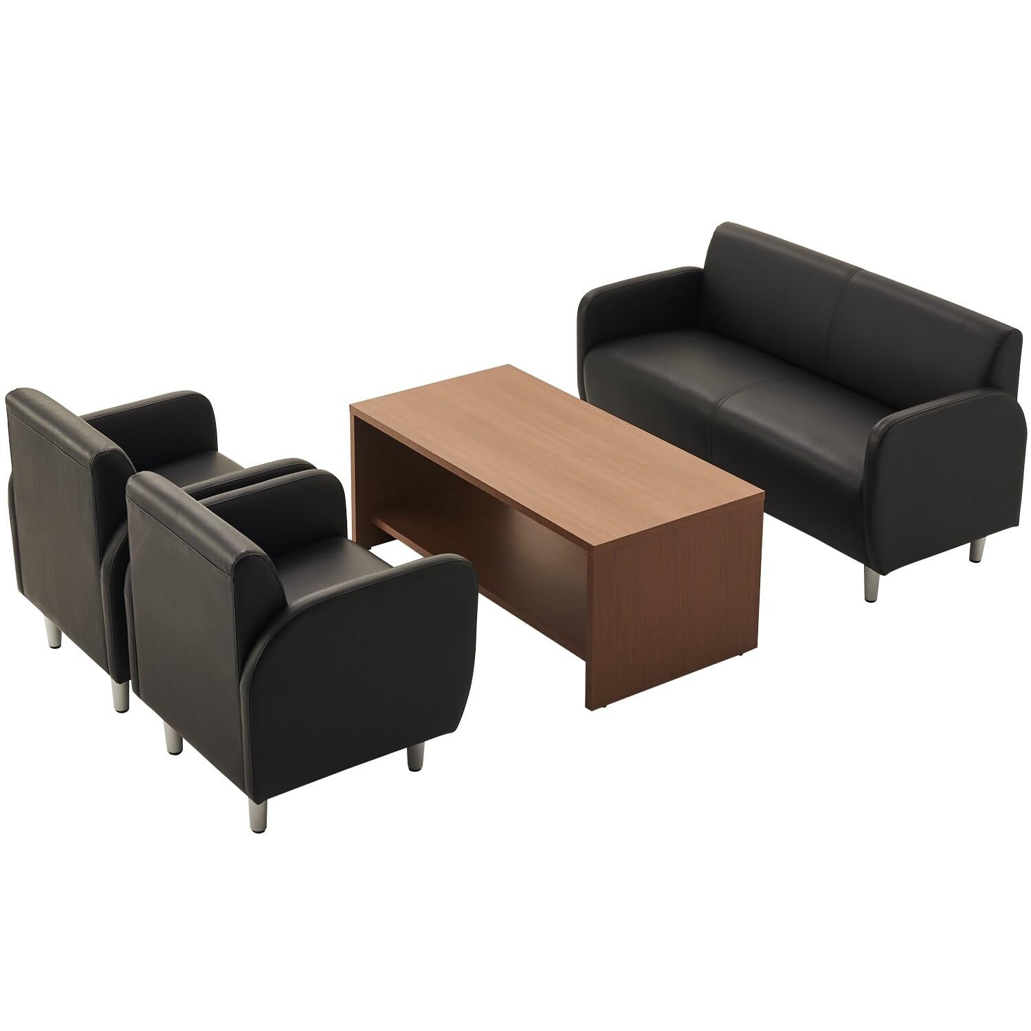 Amazon | 法人様向け オフィスコム 応接セット ベルセア 4点 4人用 2人  