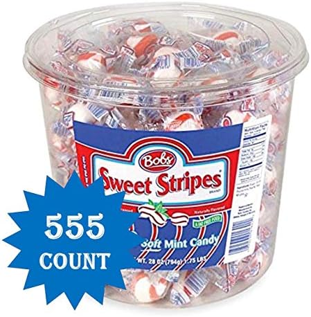 BOBS Sweet Stripes Soft Peppermint Candy, 555 Count total (555 Count total)