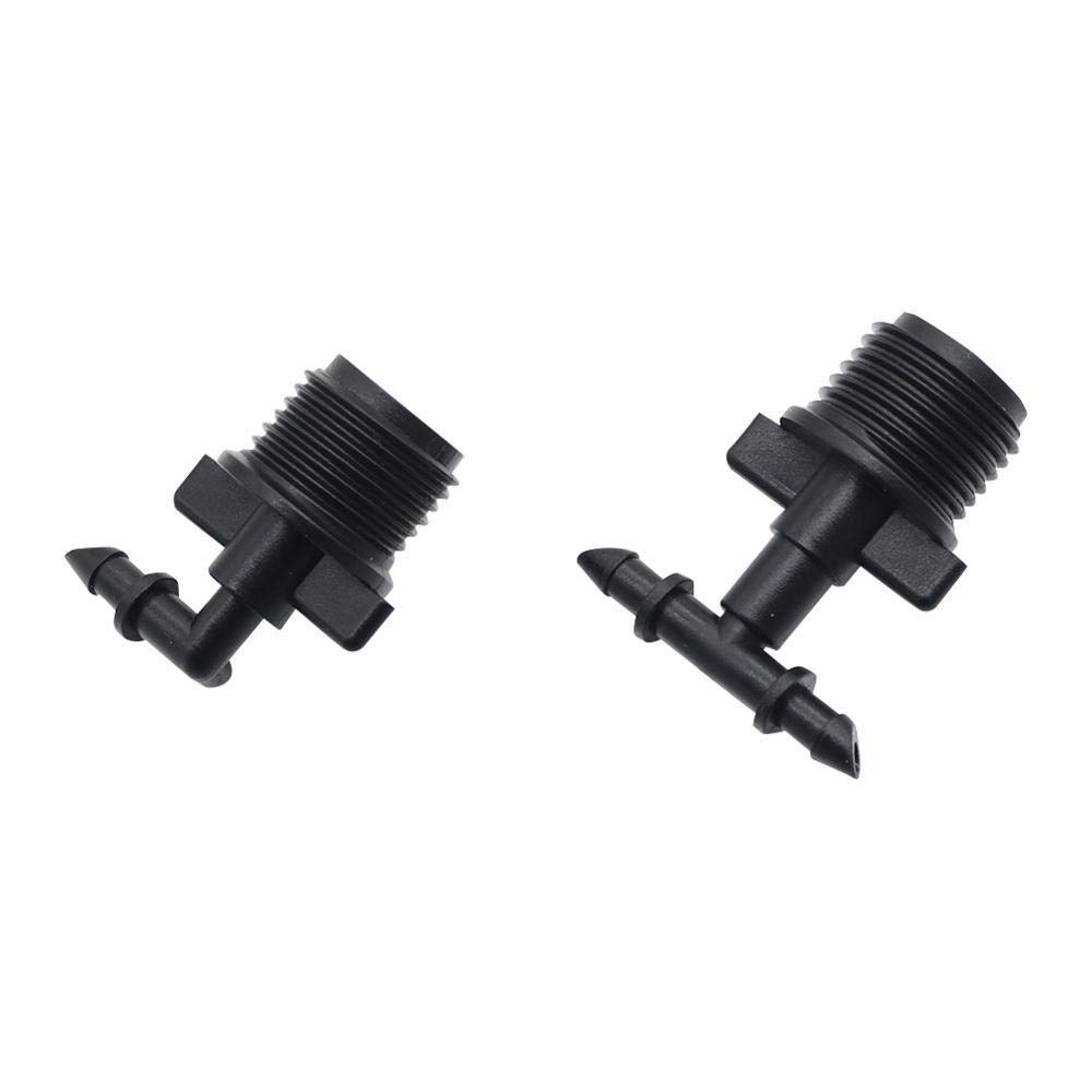 Manguera de jardín de conexión rápida 200 PC 1/2" rosca macho de 3 vías conectores acodados 4/7 mm Manguera de interfaz de púas Conectores Jardín de riego divisores de tuberías (Color : Double head)