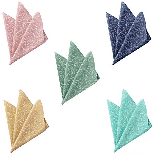 Jacob Alexander Variety Pack Men's Hanky Floral Pocket Squares - 5 Piece Set