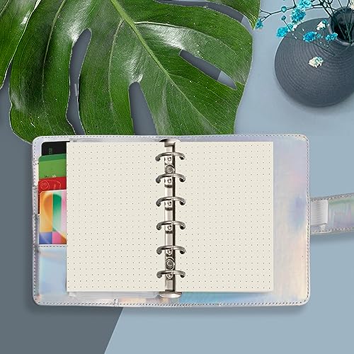 Harphia A7 Dotted Design Planner Refill 6 Holes Notebook Binder Refills, A7 Dot Matrix Planner Inserts for Filofax 100gsm Paper Pocket Size, 4.84 x 3.23