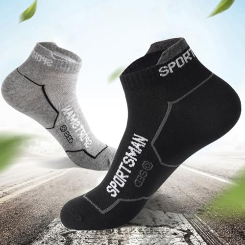 6 Pairs Sports Socks for Men Short Socks Cotton Socks Running Socks for Basketball Socks Fitness Socks Mountain Climbing Socks (Grey)4