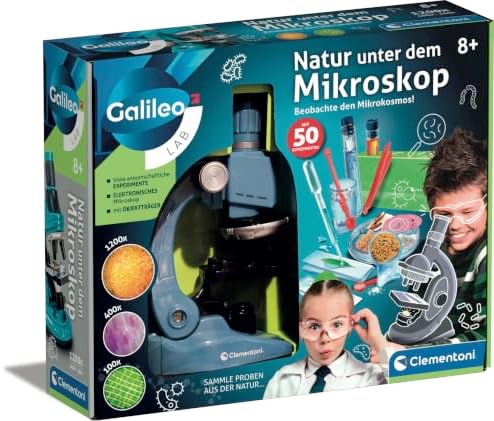 Natur unter dem Mikroskop (Experimentierkasten) | Experimente für Kinder ab 8 Jahren - ideal als Geschenk, Forscher Set von Clementoni 59487