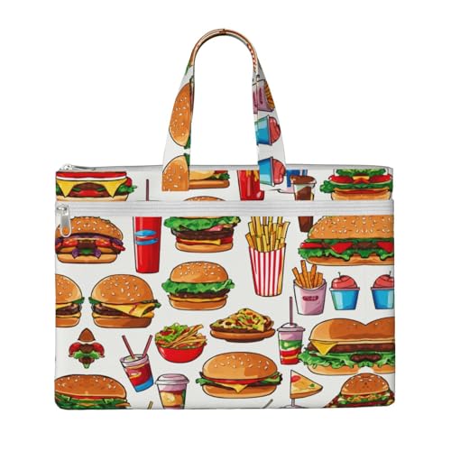Fast Food Canvas Document Bag Briefcase For Professionals And Executives