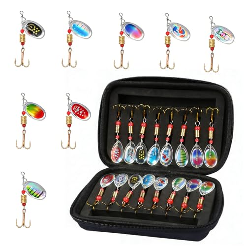 16 Pièces Cuillère de Pêche à la Truite Leurre pour...