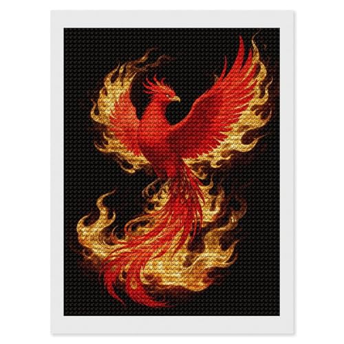 Peinture diamant 5D Phénix en flammes kit broderie diamant adulte 30x40 cm