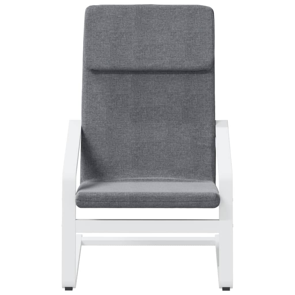 Poltrona relax con poggiapiedi grigio scuro, tessuto imbottito, struttura in legno di betulla massiccio, con rivestimento sfoderabile, 59 x 82 x 98 cm, per soggiorno e camera da letto