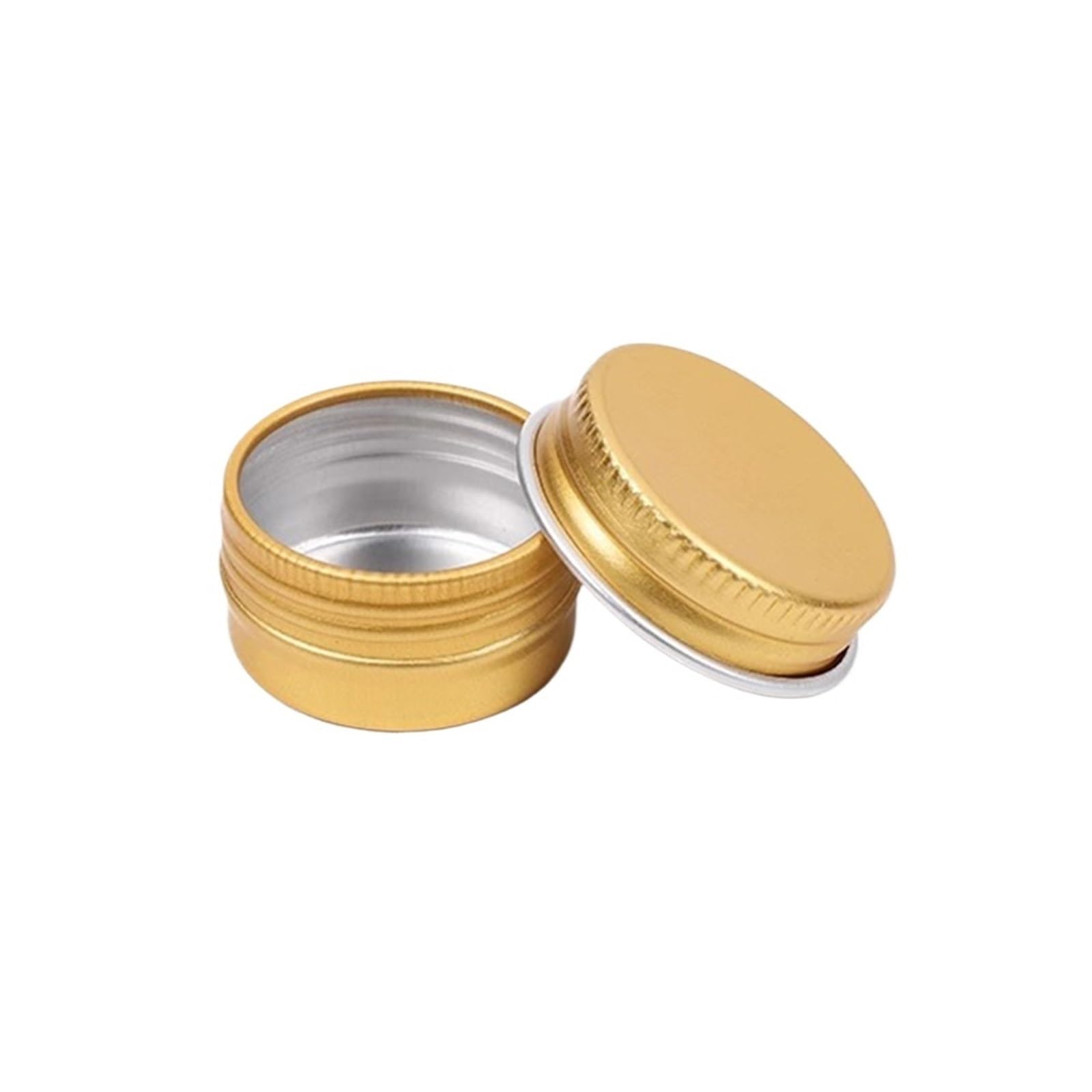 LuoAXINN Metal Tins with Lids 100pcs Face Cream Jar 60g 50g 30g 20g 15g 10g Cosmetic Lip Balm Nail Glitter Containers Empty Aluminum Tins Candle(Gold,20g 48X18mm)