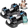Lifepro Adjustable Dumbbells Set/Single – 15lb 43lb 55lb 25 lb Dumbbell Sets with Rack – Quick Adjust, Secure Grip weights dumbbells set – Compact Hand Weights for Women/Men at Home Gym