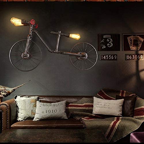 Applique murale industrielle 100cm design vélo rétro pour loft et café