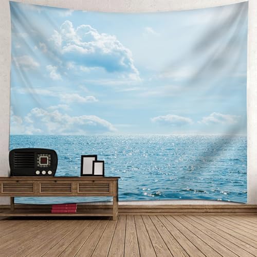 Tapisserie murale paysage mer et ciel 150x150cm pour decoration de salon RDSGYZ