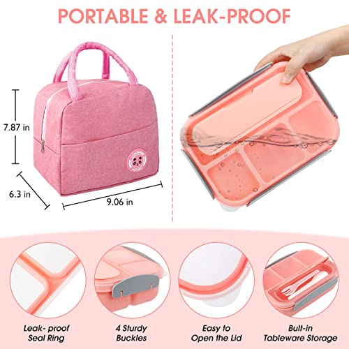 Korlon 30 Pcs Bento Lunch Box For Kids, 1300Ml 4 Compartment Lunch Box Kids, Leakproof Lunch Containers For Adults With Various Accessories For Carrying Meals #TOP2