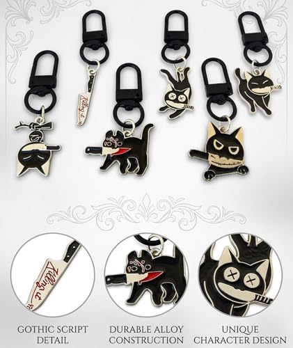 Image of 6 PCS Aesthetic Keychain, Cute Butterfly Bag Charms for Girls, Alloy Metal Key Chain Set with Six Pieces