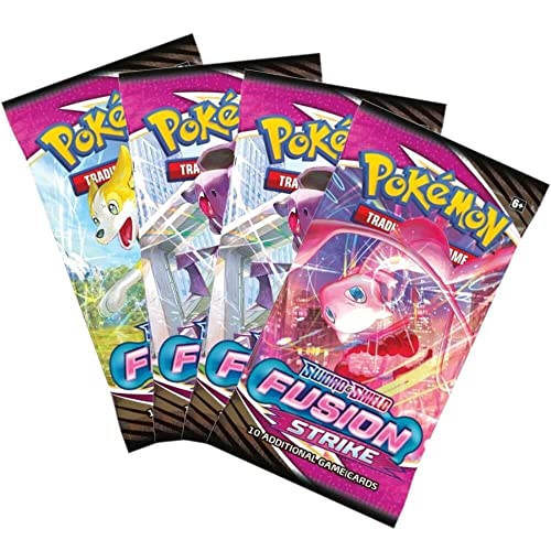 Pokemon Karten Schwert und Schild – 4X Fusion Strike Pokemon Booster Pack – Pokemon Sammelkarten – Englische Karten