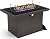KHOLH 44 Inch Propane Gas Fire Pits Table for Outside Patio, 60000 BTU Rectangular Outdoor Wicker Rattan Fire Pit with Glass Wind Guard