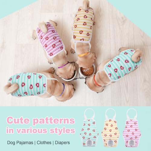 Image of Jollywoods 3 Pack Washable Female Dog Diapers with Adjustable Suspender | French Bulldog Period Panties, Escape Proof Dog Underwear Female, Super Absorbent Leakproof for Dog in Heat Cycle XS /S