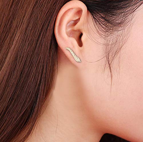 Frodete Vintage Jewelry Exquisite Gold/silver Leaf Earrings Modern Beautiful Feather Ear Stud Earrings For Women (gold) - Image 4