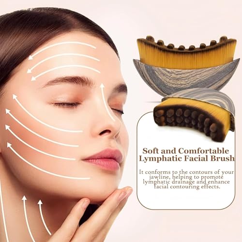 Image of Vn care Lymphatic Contour Face Brush for Sculpting & Drainage - Facial Massager for Jawline, Chin & Neck - Reduces Puffiness, Promotes Detox & Lift - Soft Bristles, Improves Skin Glow, Includes Travel Case